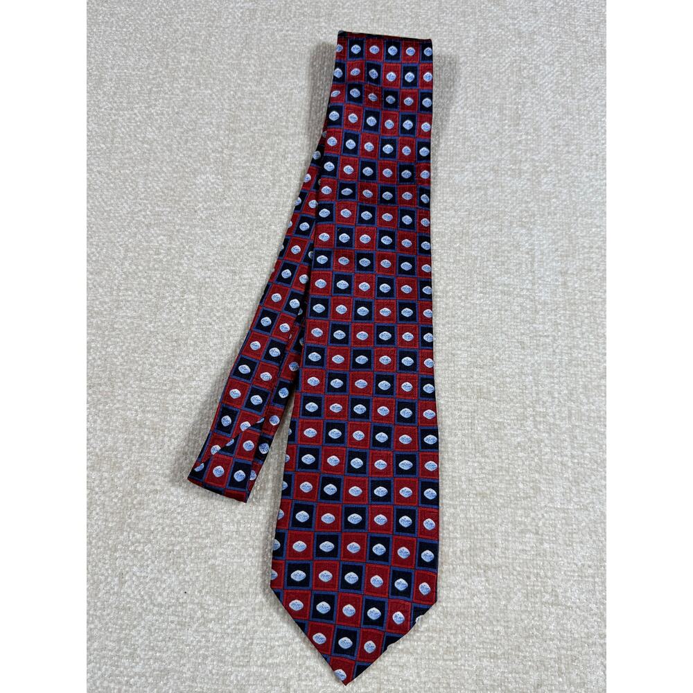 Pfizer Men Red 100% Silk Little Blue Pill Novelty 59x3.5 Inch Neck Tie Humor